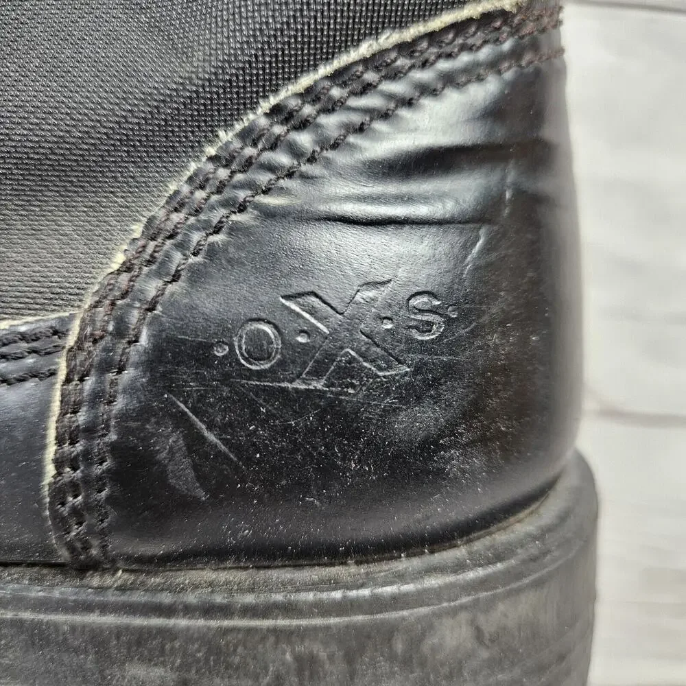 OXS Combat Boots Black Lace Up Made In Italy EU 37 Womens 7 Mens 5